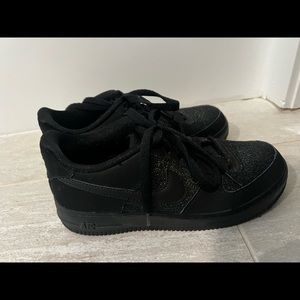 Nike Air Force One Low Black Glitter Classic Uptown Ny Streetwear Size